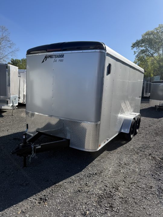 New 2026 Homesteader 7x14 Cargo Trailer - RAMP Door - SILVER