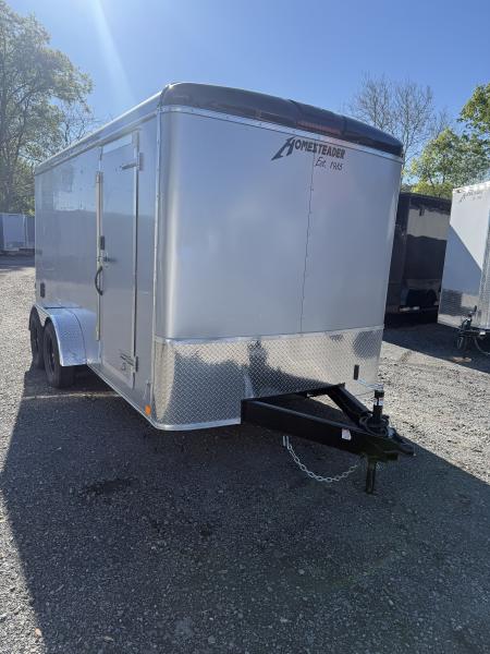 New 2026 Homesteader 7x14 Cargo Trailer - RAMP Door - SILVER