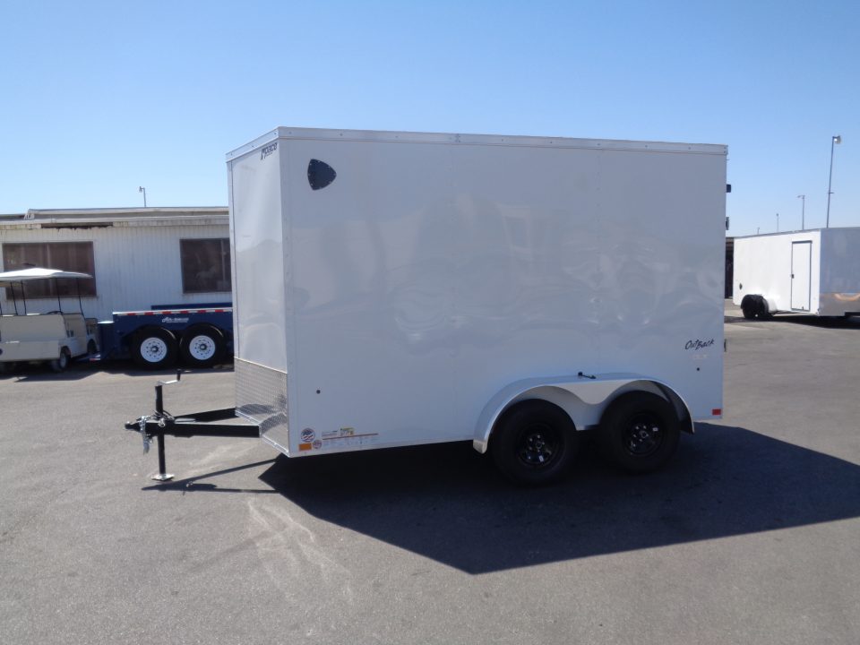 New 2026 Pace American - Out Back DLX - 7x12 V-Nose Tandem Axle 7k Cargo Trailer w/ Rear Ramp Door