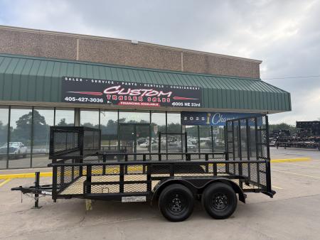 New #144370 2026 MP CUSTOMS 14 X 83 TANDEM AXLE PIPE TOP 7K LANDSCAPE TRAILER W/ 2' SIDES