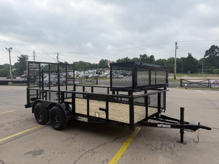 New #144370 2026 MP CUSTOMS 14 X 83 TANDEM AXLE PIPE TOP 7K LANDSCAPE TRAILER W/ 2' SIDES