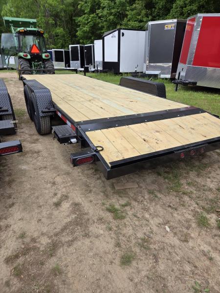 New 2027 Quality Steel and Aluminum 7x22 9990lb gvwr car hauler with removable fenders Utility Trailer