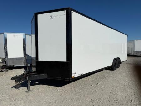 Used USED 2026 Cross Trailers White/Blackout 8.5'x26' 10k Alpha Flat Top V-Nose Enclosed Car Hauler Cargo Trailer Car / Racing Trailer