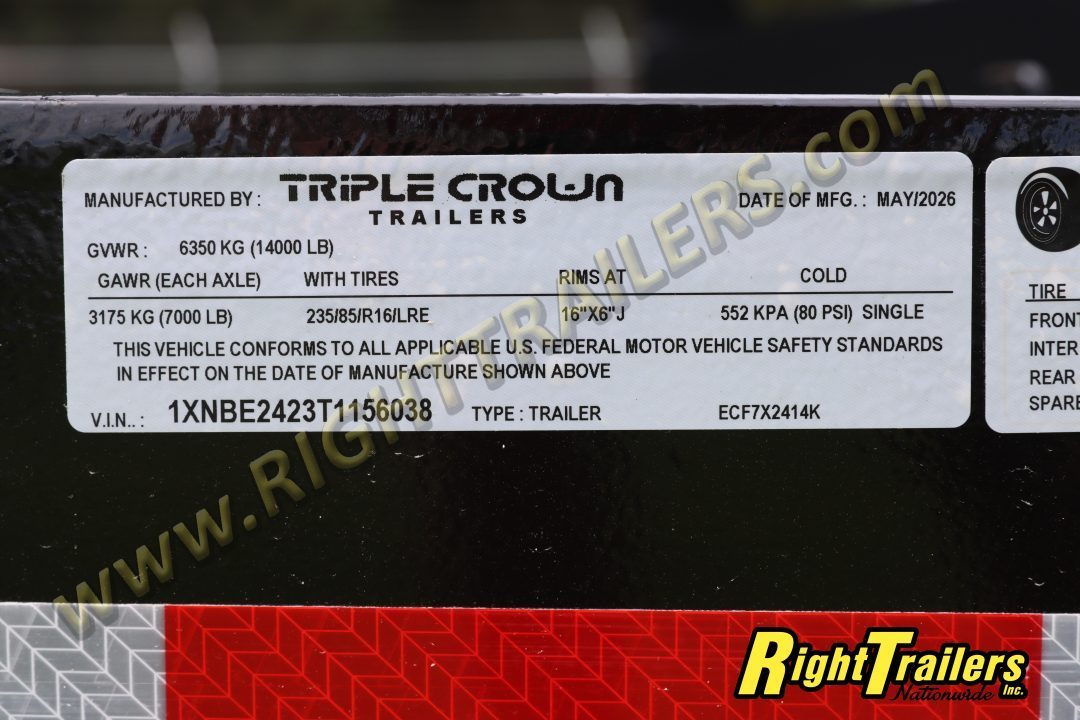 New 2026 7X24 Triple Crown Equipment Trailer