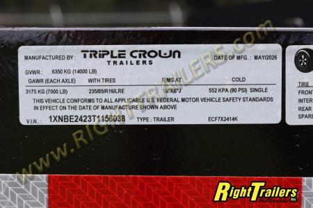 New 2026 7X24 Triple Crown Equipment Trailer