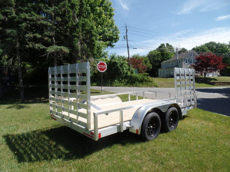 New 2026 ALCOM 6 1/2 by 14 tandem with side ramp Landscape Trailer