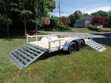 New 2026 ALCOM 6 1/2 by 14 tandem with side ramp Landscape Trailer