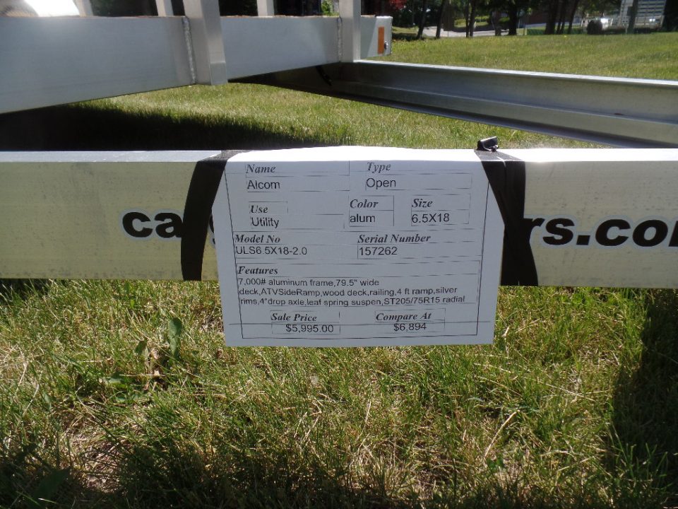 New 2026 ALCOM EXAMPLE / 79.5" wide deck by 18 ft. long with side ramp Landscape Trailer