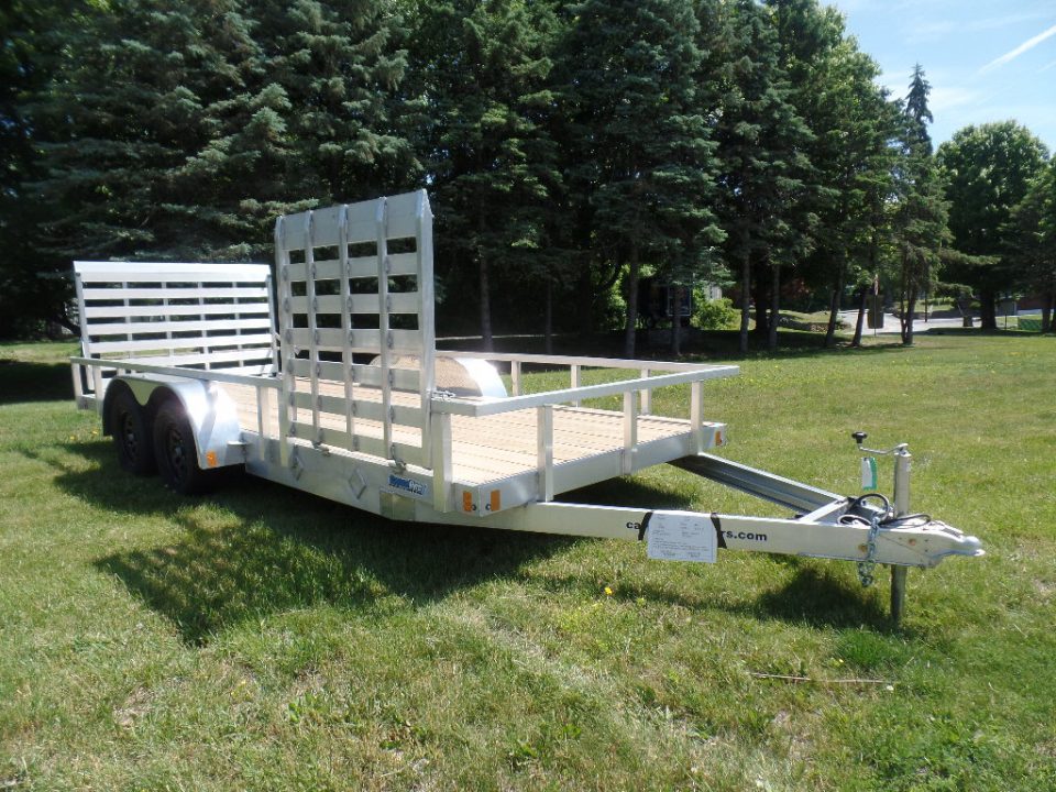 New 2026 ALCOM EXAMPLE / 79.5" wide deck by 18 ft. long with side ramp Landscape Trailer
