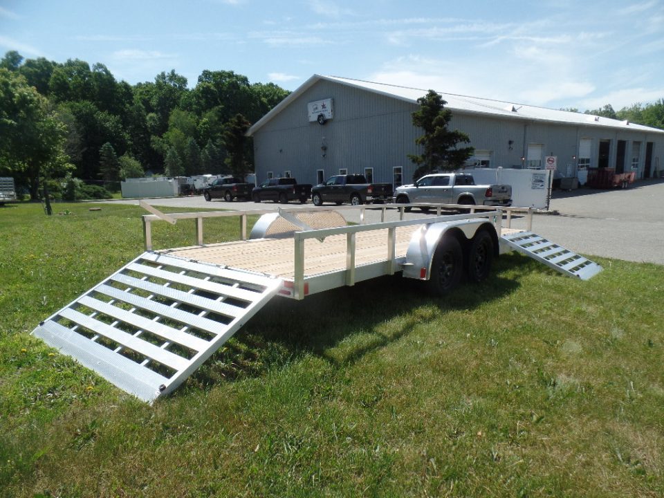 New 2026 ALCOM EXAMPLE / 79.5" wide deck by 18 ft. long with side ramp Landscape Trailer