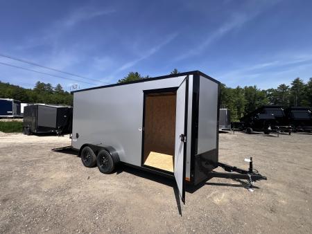 New 2026 Pace American 7x16 + 2ft V nose/ Rear Spoiler/ Polycore / Blackout - 7000GVW