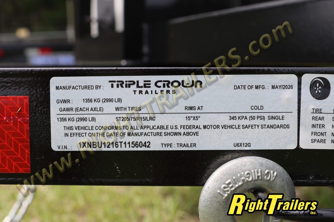 New 2026 6X12 Triple Crown Utility Trailer