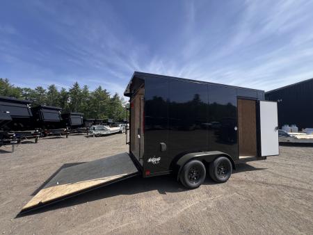 New 2026 Pace American 7x14 + 2ft V nose/ Rear Spoiler/ Polycore / Blackout - 7000GVW