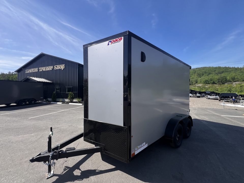 New 2026 Pace American 7x12 + 2ft V nose/ Rear Spoiler/ Polycore / Blackout - 7000GVW