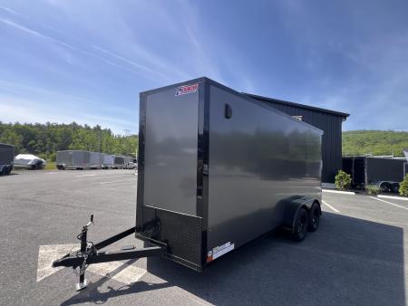 New 2026 Pace American 7x16 + 2ft V nose/ Rear Spoiler/ Polycore / Blackout - 7000GVW