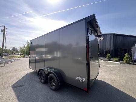 New 2026 Pace American 7x16 + 2ft V nose/ Rear Spoiler/ Polycore / Blackout - 7000GVW
