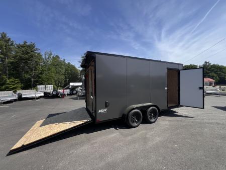 New 2026 Pace American 7x16 + 2ft V nose/ Rear Spoiler/ Polycore / Blackout - 7000GVW