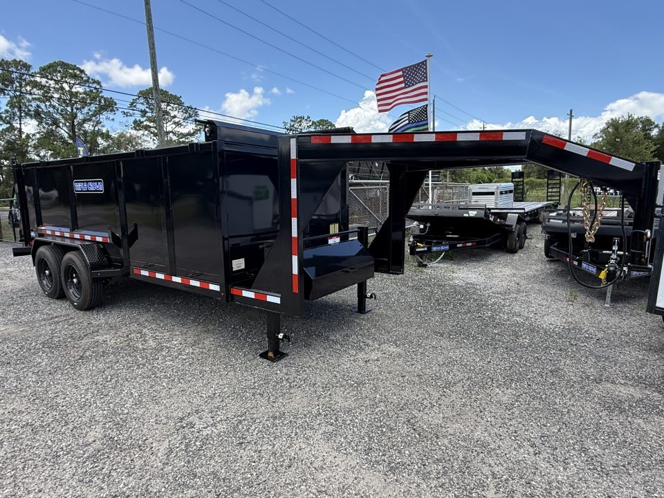 New 2026 Triple Crown Trailers 7x16 Gooseneck Dump Trailer – 16K GVWR | 4' High Sides | Heavy-Duty Dump Trailer