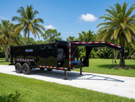 New 2026 Triple Crown Trailers 7x16 Gooseneck Dump Trailer – 16K GVWR | 4' High Sides | Heavy-Duty Dump Trailer