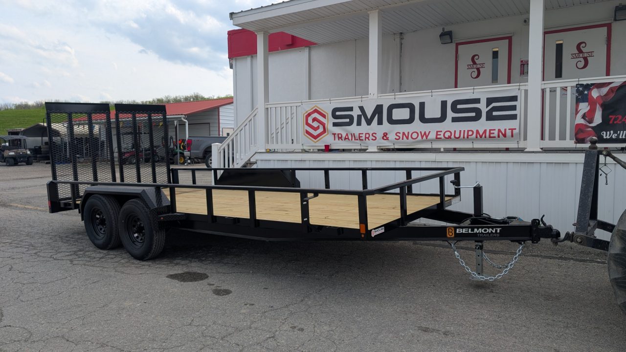 New 2026 Belmont 7x16 Tube Top Utility Trailer w/ Split Gate