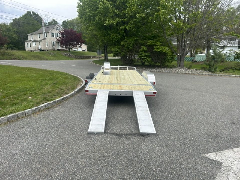 New 2027 ALCOM Open ECO-7X18 Aluminum with Wood Deck Car Hauler