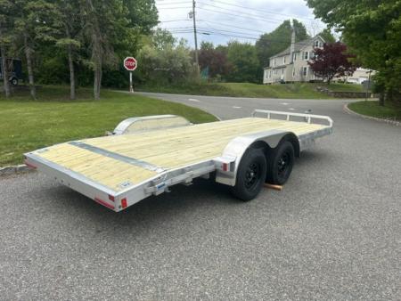 New 2027 ALCOM Open ECO-7X18 Aluminum with Wood Deck Car Hauler