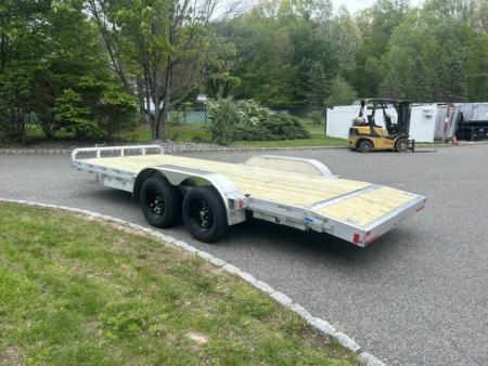 New 2027 ALCOM Open ECO-7X18 Aluminum with Wood Deck Car Hauler