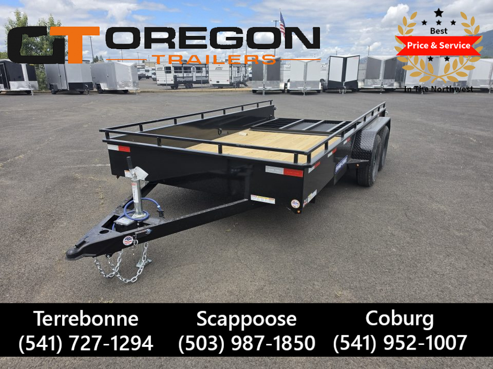 New 2026 Sure Trac 7x14 Steel HD High Side Utility Trailer 7K GVWR