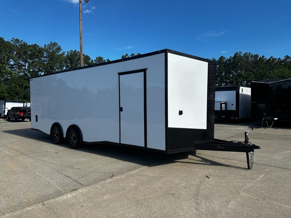 New 2026 Luxe 8.5x24 Race Trailer - Finished Interior- 5200LB Torsion - Full Escape Door-Removable Fender