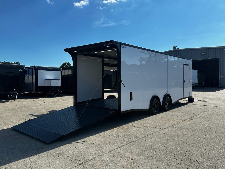 New 2026 Luxe 8.5x24 Race Trailer - Finished Interior- 5200LB Torsion - Full Escape Door-Removable Fender
