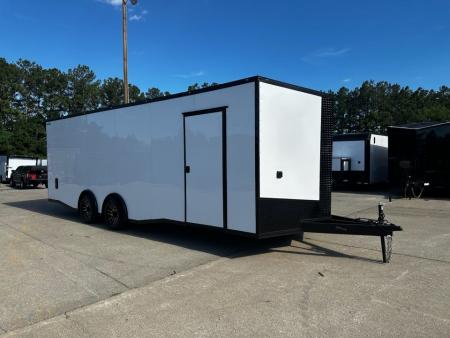 New 2026 Luxe 8.5x24 Race Trailer - Finished Interior- 5200LB Torsion - Full Escape Door-Removable Fender