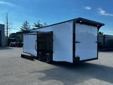 New 2026 Luxe 8.5x24 Race Trailer - Finished Interior- 5200LB Torsion - Full Escape Door-Removable Fender