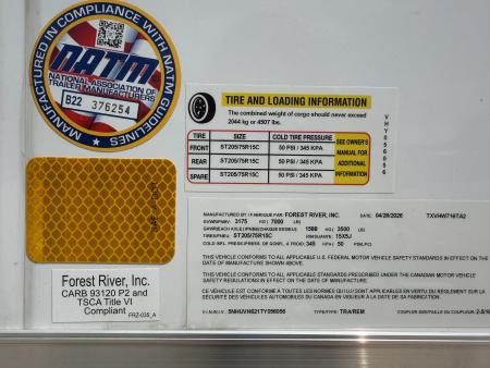 New #056056 2026 FOREST RIVER TA2 7 X 16 TANDEM AXLE 7K ENCLOSED W/ REAR RAMP DOOR