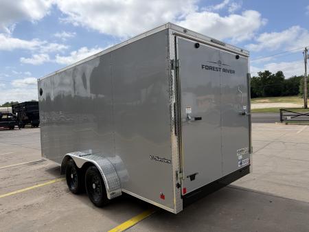New #056387 2027 FOREST RIVER TA2 7 X 16 TANDEM AXLE 7K ENCLOSED W/ REAR RAMP DOOR