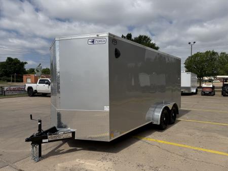 New #056387 2027 FOREST RIVER TA2 7 X 16 TANDEM AXLE 7K ENCLOSED W/ REAR RAMP DOOR