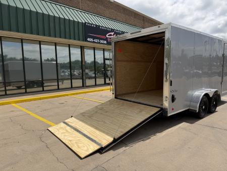 New #056387 2027 FOREST RIVER TA2 7 X 16 TANDEM AXLE 7K ENCLOSED W/ REAR RAMP DOOR