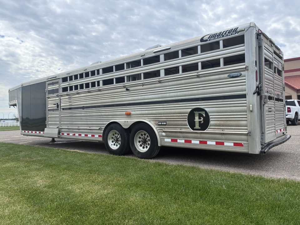 Used 2015 Cimarron 28' x 8' Stierwalt Signature Series Stock / Stock Combo Trailer