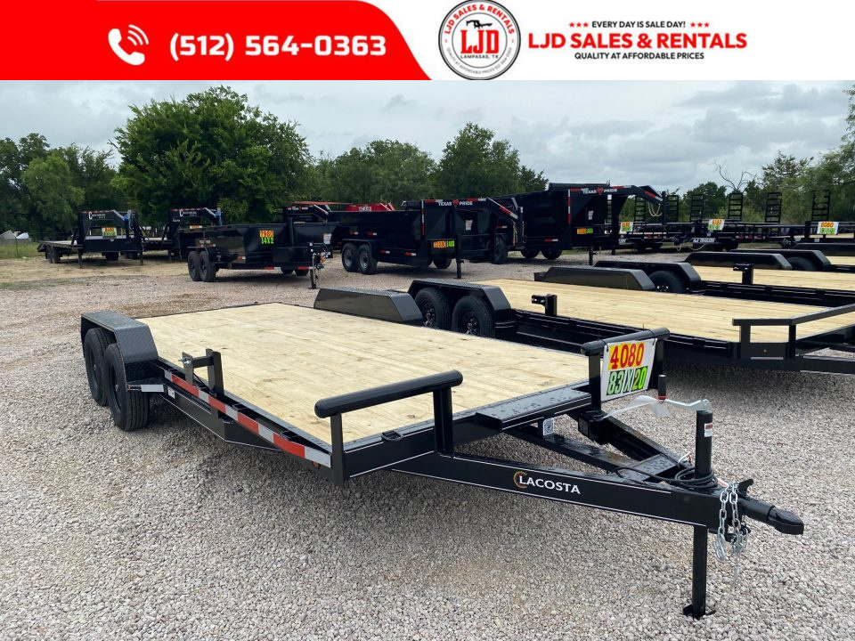 New 2026 Lacosta 83" x 20' - Car Hauler Trailer - 7K GVWR