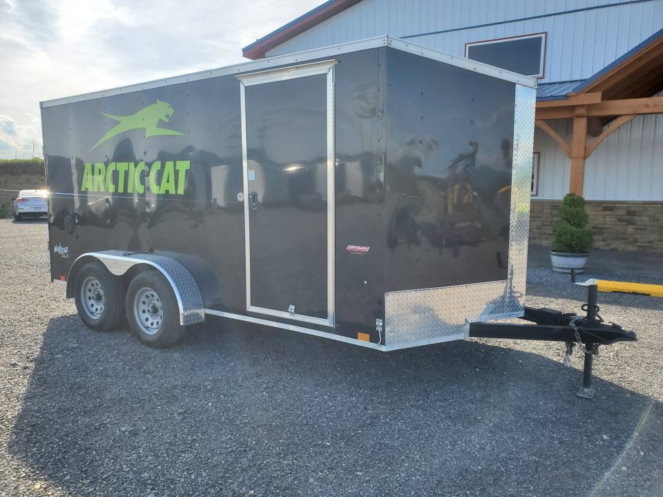 Used 2023 Pace American 7 x 14 Outback DLX Flat Top V-Nose 7K Enclosed Trailer