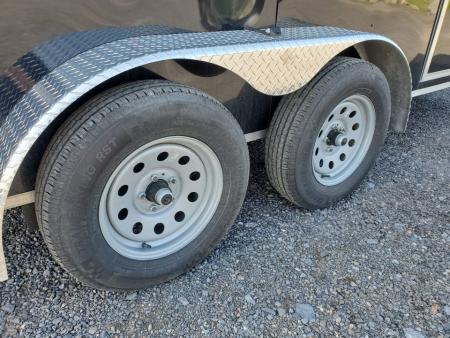 Used 2023 Pace American 7 x 14 Outback DLX Flat Top V-Nose 7K Enclosed Trailer