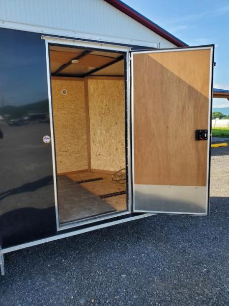 Used 2023 Pace American 7 x 14 Outback DLX Flat Top V-Nose 7K Enclosed Trailer