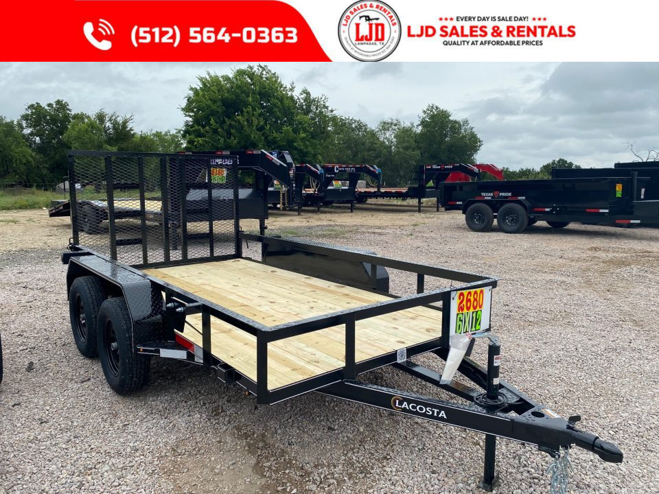 New 2026 Lacosta 6 x 12 - Utility Trailer - TA - GATE