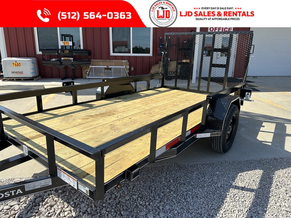 New 2026 Lacosta - 6 x 12 - Utility Trailer -- Spring Asissted 4' Gate-