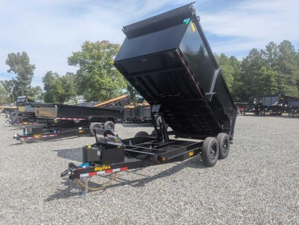 New 2027 Big Tex Trailers 7x14 14LX 14K DumpTrailer w/ Slide-In Ramps and 4FT sides