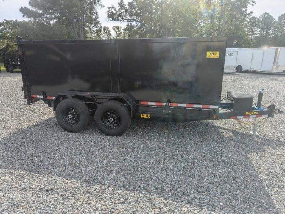 New 2027 Big Tex Trailers 7x14 14LX 14K DumpTrailer w/ Slide-In Ramps and 4FT sides