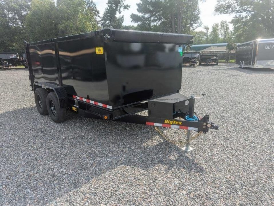 New 2027 Big Tex Trailers 7x14 14LX 14K DumpTrailer w/ Slide-In Ramps and 4FT sides
