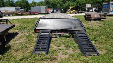 Used 2002 Load Trail 102x35+5 Deckover Gooseneck triple axle Equipment Trailer 20K
