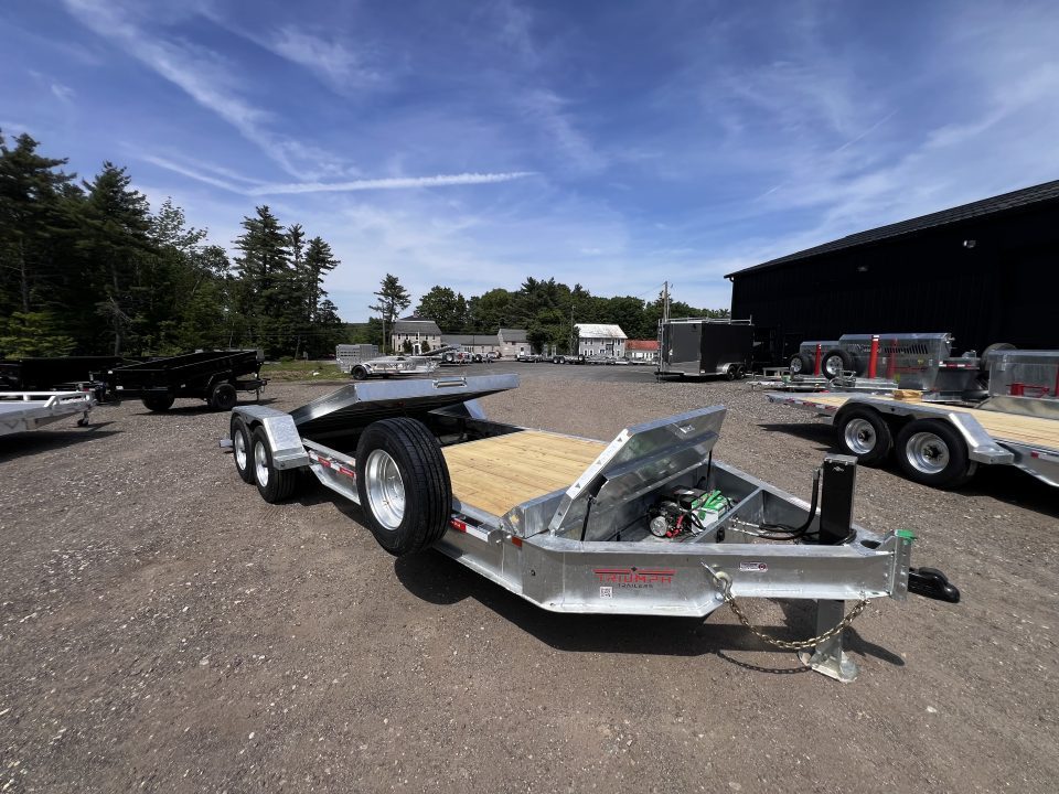 New 2026 Triumph galvanized 7x22 (16+6) Gravity Tilt w/ Stationary Deck/ Hydro Jack - 16k GVW