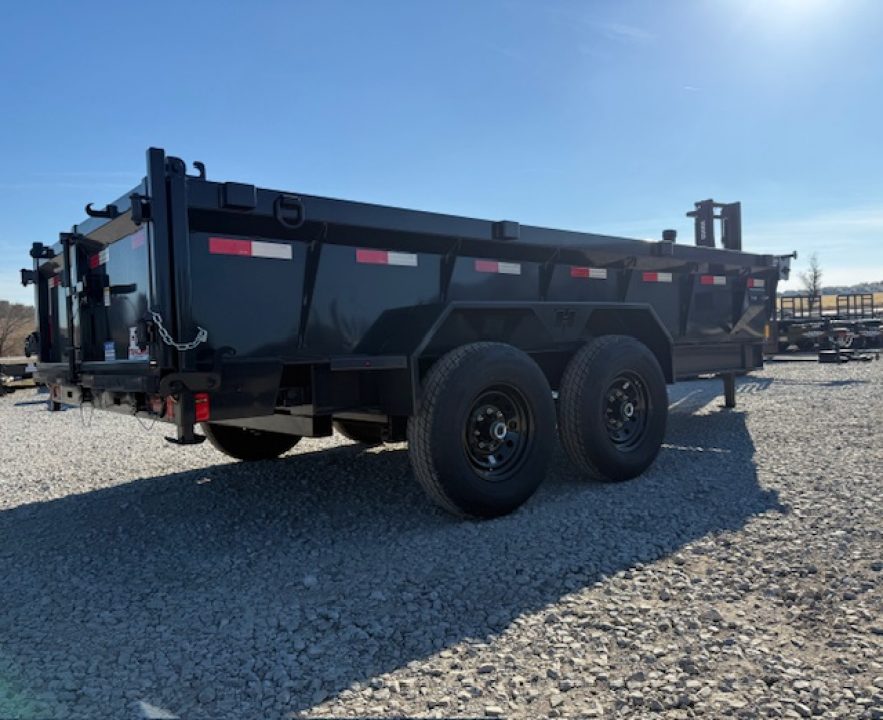 New 2026 Hillcrest Black-Grey 7'x14' 15.4k Dump Trailer