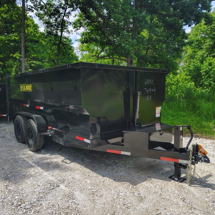New 2026 Texas Pride/U.S Built Trailers 7x14x4 TA , barn doors/spreader gate combo with 16k axles Dump Trailer